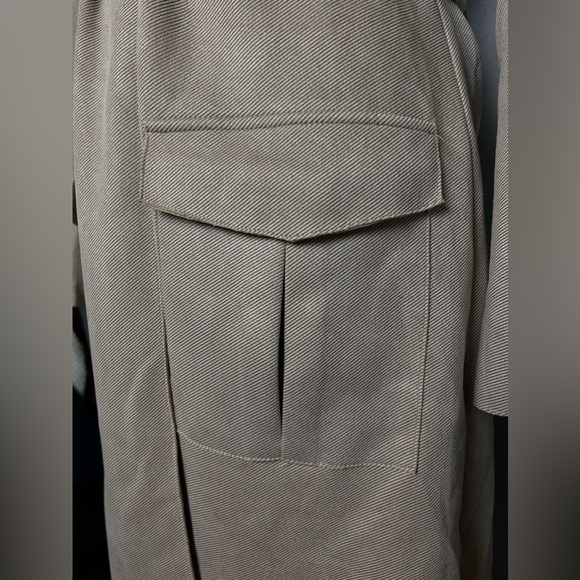 Solitaire Anthropologie Beige Belted Jacket Button Front Pockets Size Small - Picture 9 of 9